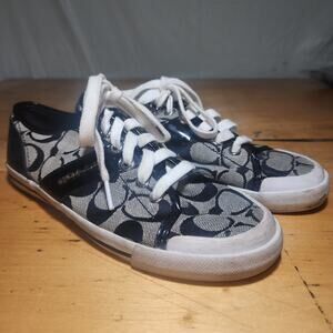 COACH sz 6.5 Fillmore Black Sneakers Shoes Signature